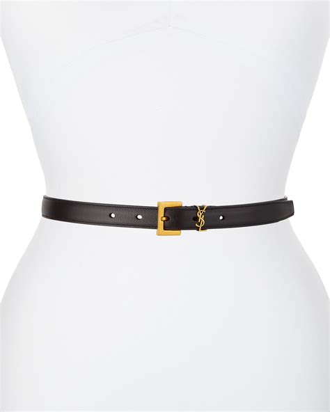 ysl monogram belt in black leather|saint laurent YSL belt.